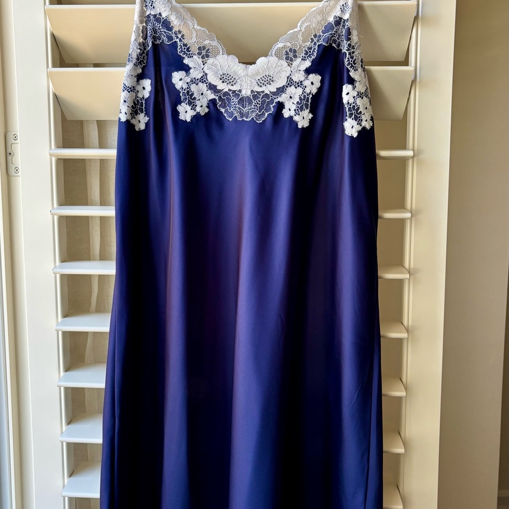 Soma Navy Chemise with White Lace